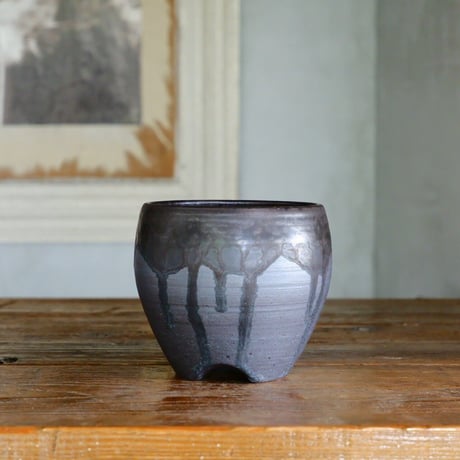 磯部祐介 作品【  円 - en -  "闇堕ち"  3.5号 】Mサイズ φ10.5cm 笠間焼 植木鉢［No.02］
