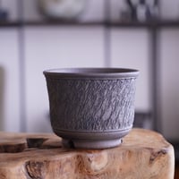 與那嶺大輔 作 【 琉球飛び鉋 / 4号 / M 】やちむん 植木鉢 ［No.07］