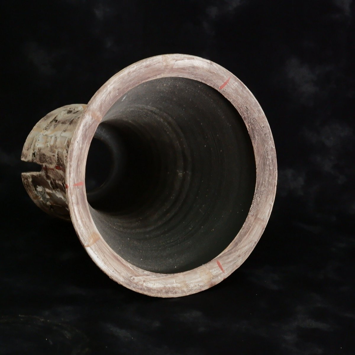 沼野秀章 作品【 刻ム音 tall - 】4号 笠間焼 植木鉢 ［ No.53］ | 陶