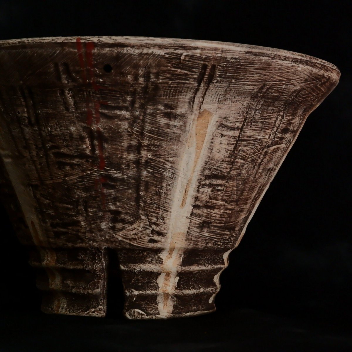 沼野秀章 作品【 刻ム音 】4.5号 笠間焼 植木鉢 ［ No.61］ | 陶賊