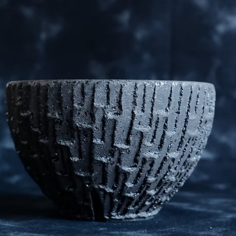沼野秀章 作品【 Black Wrap 】4号 笠間焼 植木鉢 ［ No.147］
