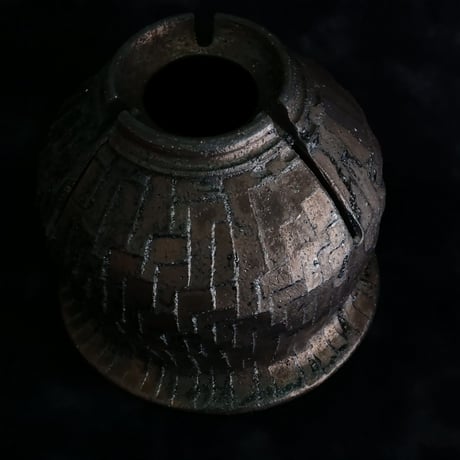 沼野秀章 作品【 Black Wrap 】3.5号 笠間焼 植木鉢 ［ No.137］