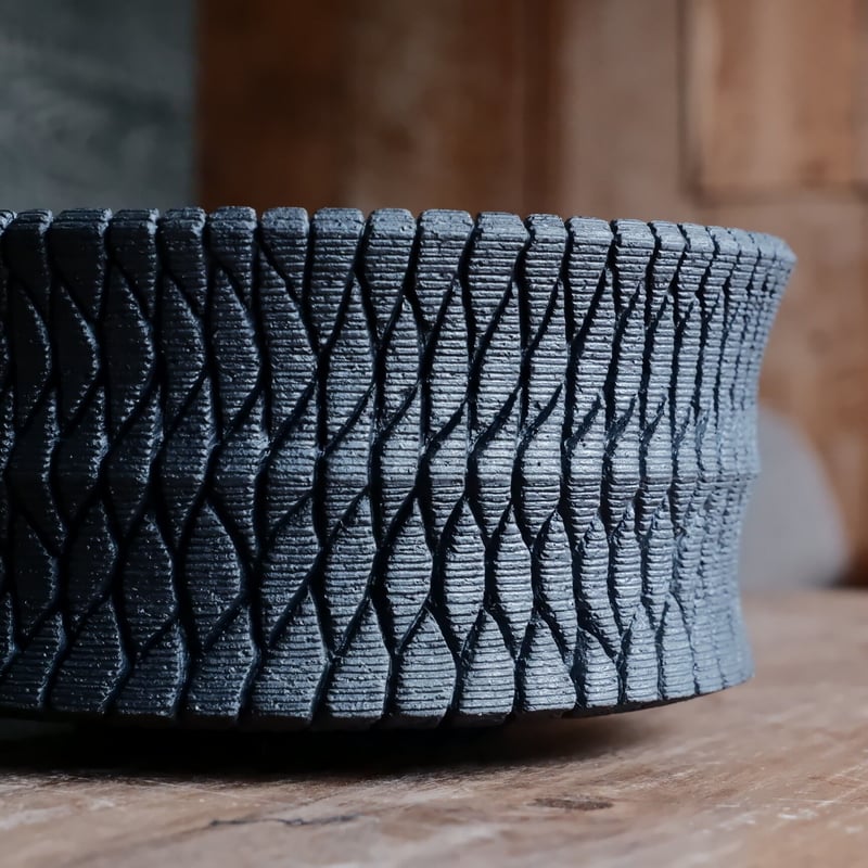 沖誠 作品【 Bark / 筒型 / 6号 XL 】笠間焼 浅鉢 | 陶賊 -TOUZOKU