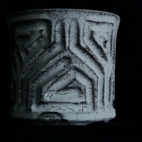 《size S》根本峻吾 作品【  S.N POT type.slim「 月光ノ鐵」3号 】笠間焼 植木鉢 [No.86]