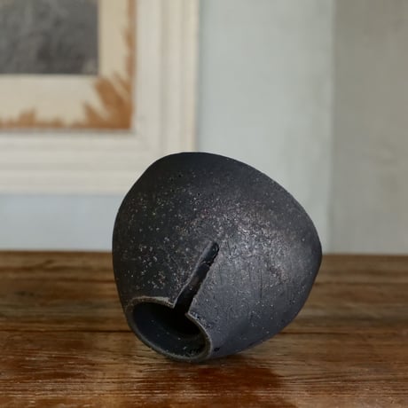 沼野秀章 作品【 black wrap  3.5号 】笠間焼 植木鉢 10