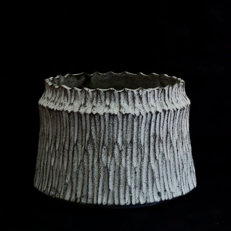 《size L》根本峻吾 作品【  S.N POT type.cylinder「 月光ノ爪牙」5号 】笠間焼 植木鉢 [No.159]