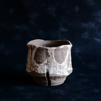 沼野秀章 作品 【 刻ム音 】 3号 笠間焼 植木鉢 ［ No.86］ | 陶