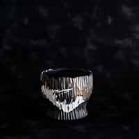 《size S》根本峻吾 作品【 S.N POT type.round「爪牙 -堕天黒- 」3号 】笠間焼 植木鉢 [No.183]