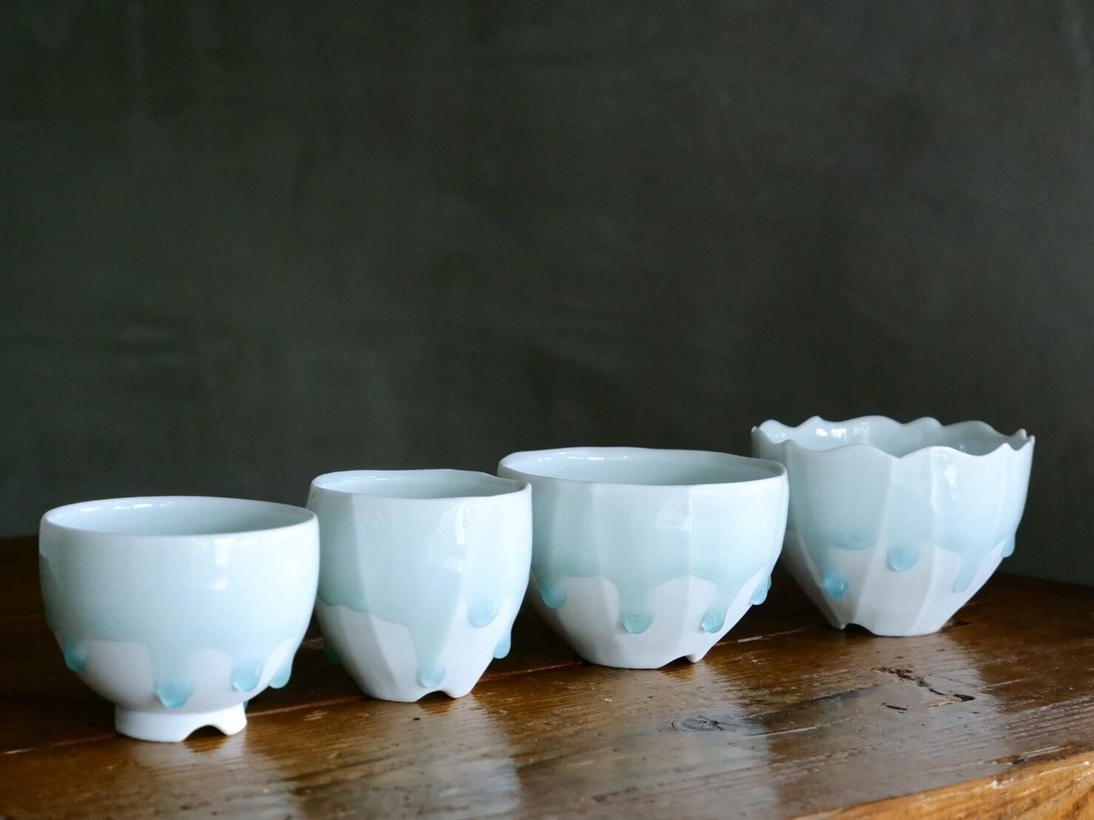小林哲也 作品【 雫 】ver.1 - round bowl - Sサイズ 笠間焼