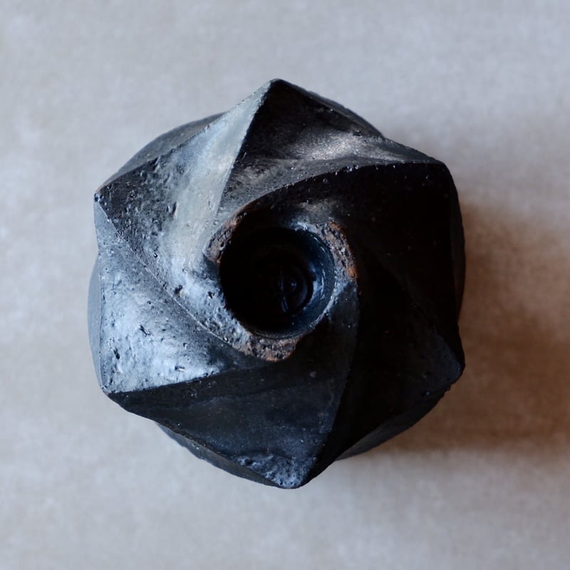 笠間焼】伝統工芸士 志賀 出 作 油滴天目ぐい呑（碗形）1 笠間