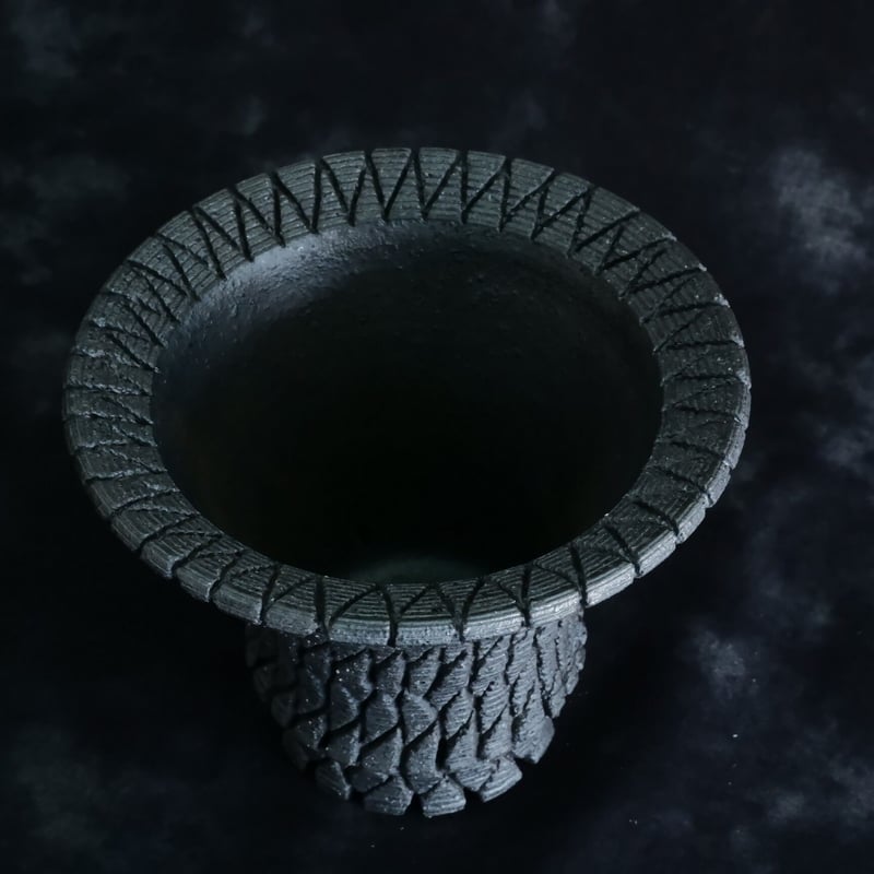 沖誠 作品【 Bark / upper spread / 3号 】笠間焼 植木鉢 【No.11