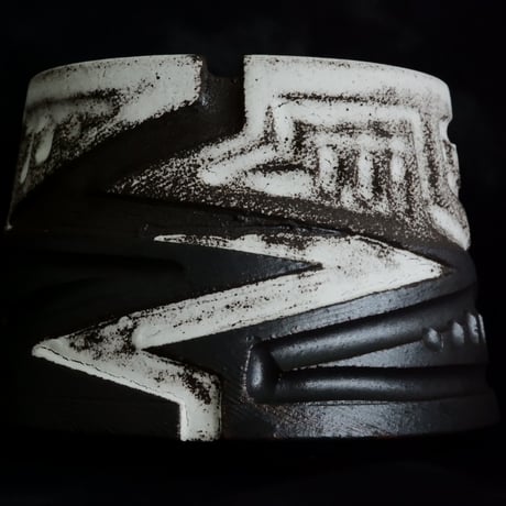 《size S》根本峻吾 作品【  S.N POT type.cylinder「 月蝕雷電 」3号 】笠間焼 植木鉢 [No.144]