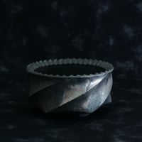 沖誠 作品【 Spiral - 燻銀彩 - / シャロー型  / 4号 】笠間焼 浅鉢  【No.38】