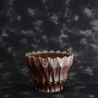 中野明彦 作品【 KIRIKO / dark brown / 4号 】笠間焼 植木鉢 [No.160]