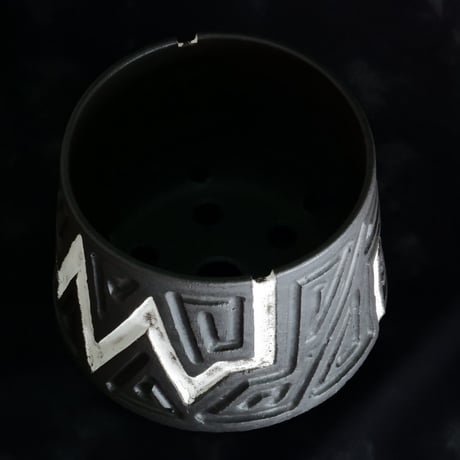 《size L》根本峻吾 作品【  S.N POT type.cylinder「 迅雷 」5号 】笠間焼 植木鉢 [No.108]