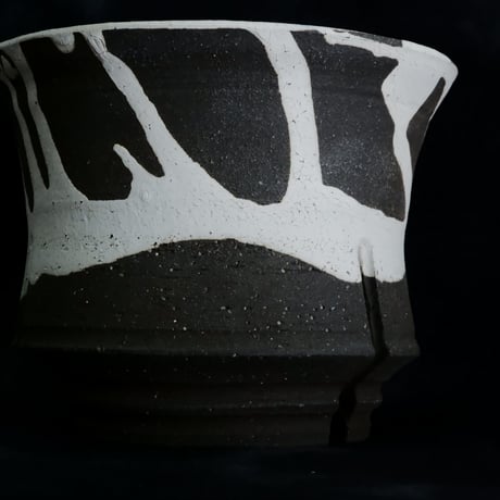 沼野秀章 作品【 black wrap 】3号 笠間焼 植木鉢 ［ No.61］