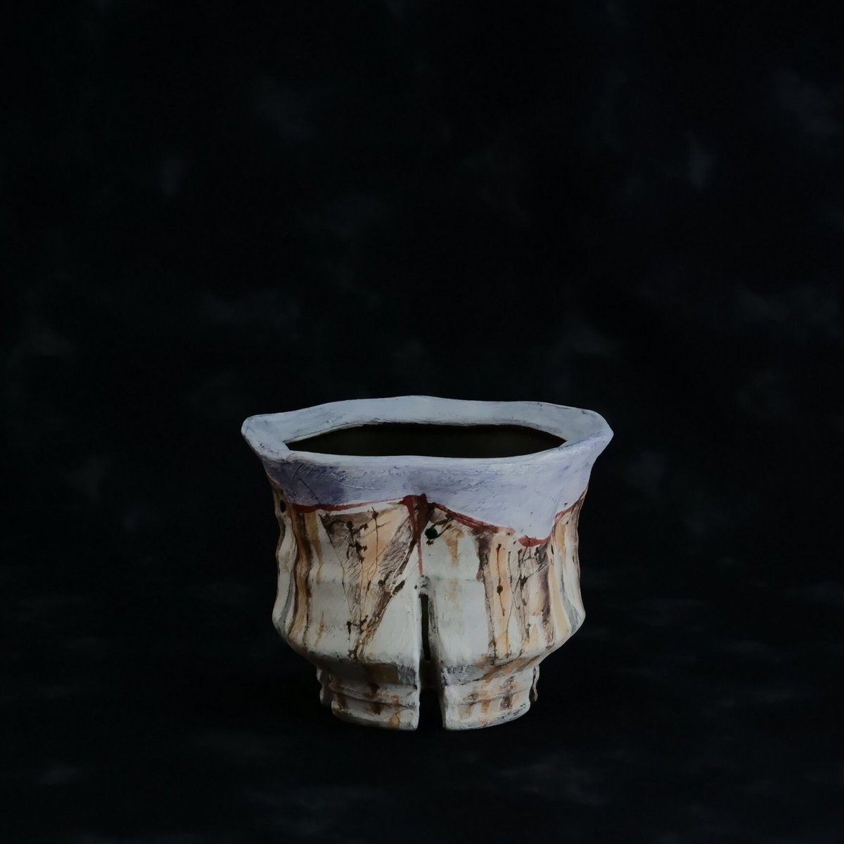 陶器鉢　沼野秀章　植木鉢　笠間焼 陶器鉢 沼野秀章 植木鉢 笠間焼 沼野秀章 作品【 刻ム音 】4.5号 笠間