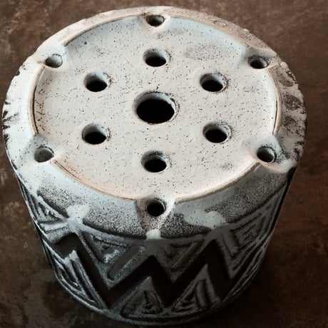 根本峻吾 作品【 S.N POT type.cylinder「 迅雷 / 月光 」5号 】笠間焼 植木鉢 [No.72]