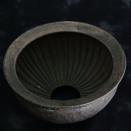 沼野秀章 作品【 Black Wrap 】4号 笠間焼 植木鉢 ［ No.134］