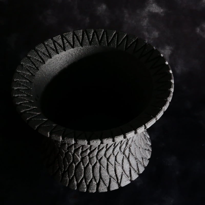 沖誠 作品【 Bark / deep cylinder / 深鉢 / 4号 】笠間焼 植木鉢