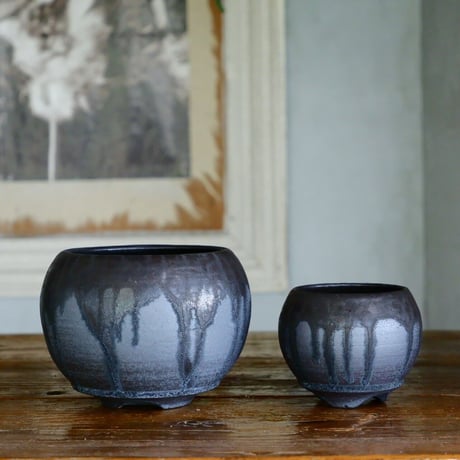 磯部祐介 作品【  円 - en -  "闇堕ち"  2.5号 】Sサイズ φ7.5cm 笠間焼 植木鉢