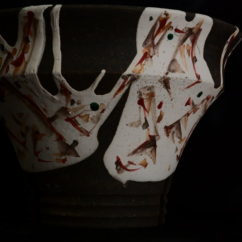 沼野秀章 作品【 刻ム音 】4.5号 笠間焼 植木鉢 ［ No.62］ | 陶賊