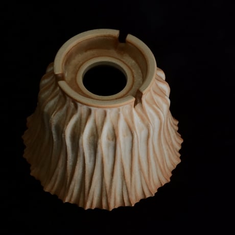 中野明彦 作品【 KIRIKO / ivory / 4号 】笠間焼 植木鉢 [No.153]
