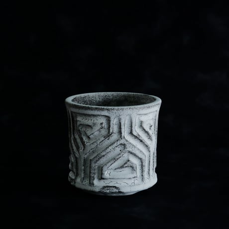 《size S》根本峻吾 作品【  S.N POT type.slim「 月光ノ鐵」3号 】笠間焼 植木鉢 [No.86]
