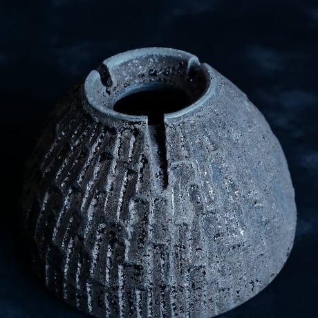 沼野秀章 作品【 Black Wrap 】4号 笠間焼 植木鉢 ［ No.147］