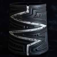 根本峻吾 作品【 S.N POT type.tall「 雷電 - raiden - 」4.5号 】笠間焼 植木鉢 [No.30]