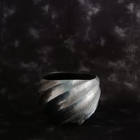 沖誠 作品【 Bark - 炭化 - / deep / 4号 】 笠間焼 植木鉢 【No.59