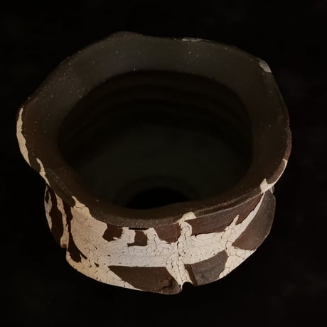 沼野秀章 作品【 Black Wrap 】3.5号 笠間焼 植木鉢 ［ No.4］