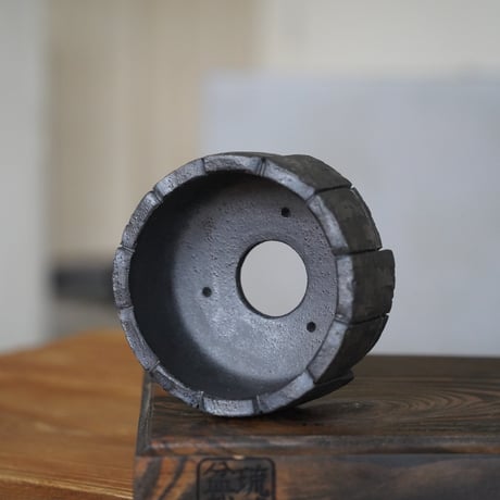 沖誠 作品【 Rivet / 円筒 shallow  / 3号 φ9 / Type.B 】笠間焼 植木鉢