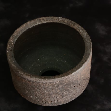 沼野秀章 作品【 Black Wrap 】3.5号 笠間焼 植木鉢 ［ No.11］