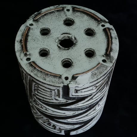 《size L》根本峻吾 作品【  S.N POT type.tall「 月光ノ雷電 」5号 】笠間焼 植木鉢 [No.105]