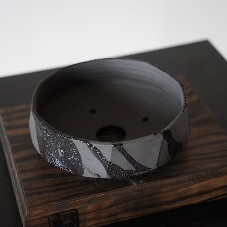 穂高隆児 作品【 暁 - AKATSUKI - 5号 】笠間焼 盆栽鉢