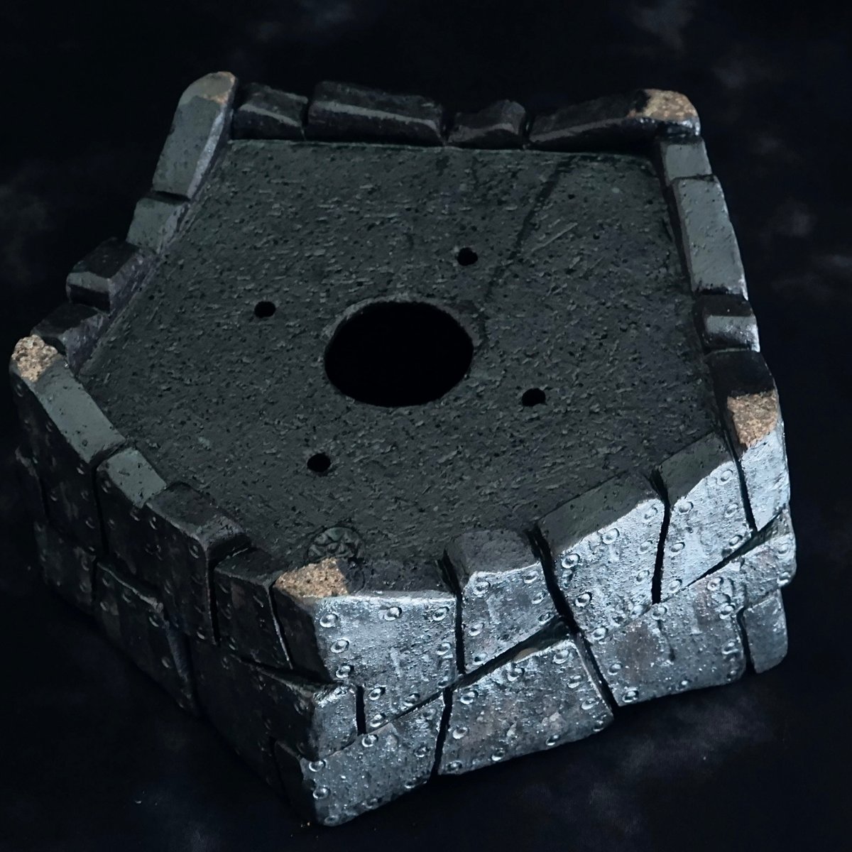 沖誠 作品【 Rivet / 五角 shallow / 4号 φ12 】笠間焼 植木鉢 【N