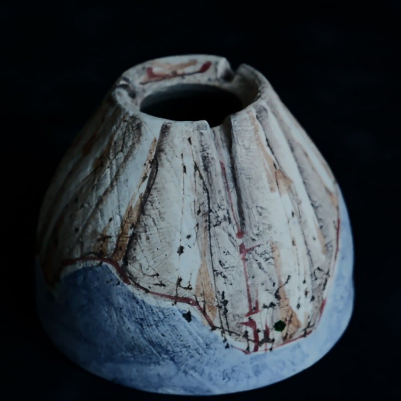 沼野秀章 作品【 刻ム音 - 紫 - 】3号 笠間焼 植木鉢 [ No.169 沼野秀章 作品【 刻ム音 - 紫 - 】3号 笠間焼 植木鉢 [ No.169