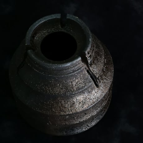 沼野秀章 作品【 Black Wrap 】3.5号 笠間焼 植木鉢 ［ No.132］