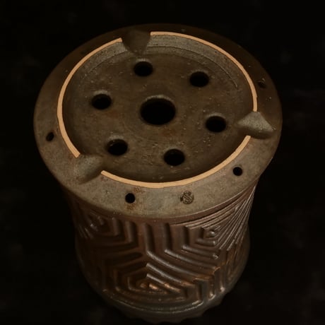 《大長鉢》根本峻吾 作品【 S.N.POT type. tall「 鐡 - 黒焔 - 」5号 】笠間焼 植木鉢 [No.78]