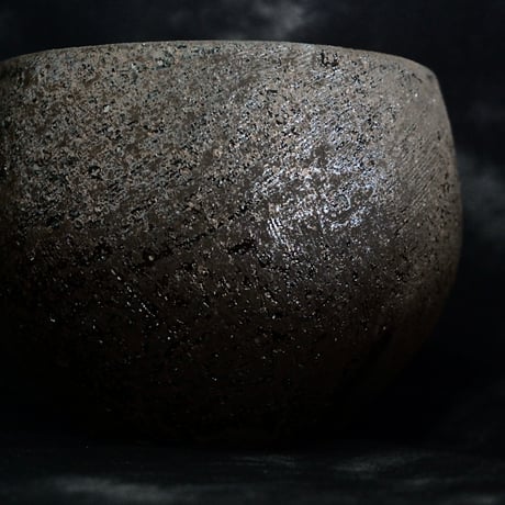沼野秀章 作品 【 black wrap 】 3.5号 笠間焼 植木鉢 ［ No.91］