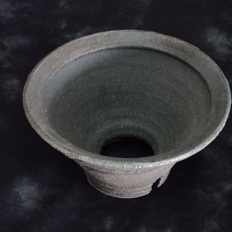 沼野秀章 作品【 black wrap 】浅鉢 φ14cm 笠間焼 植木鉢 ［ No.118］