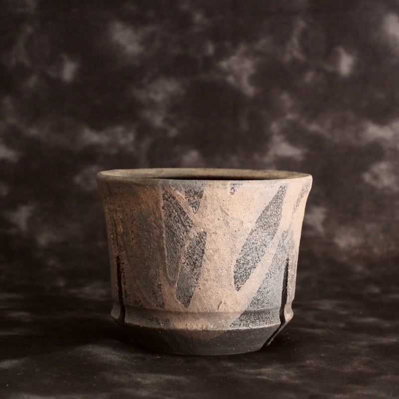 沼野秀章 作品 【 black wrap 】 3号 笠間焼 植木鉢 ［ No.6 ］ | 陶