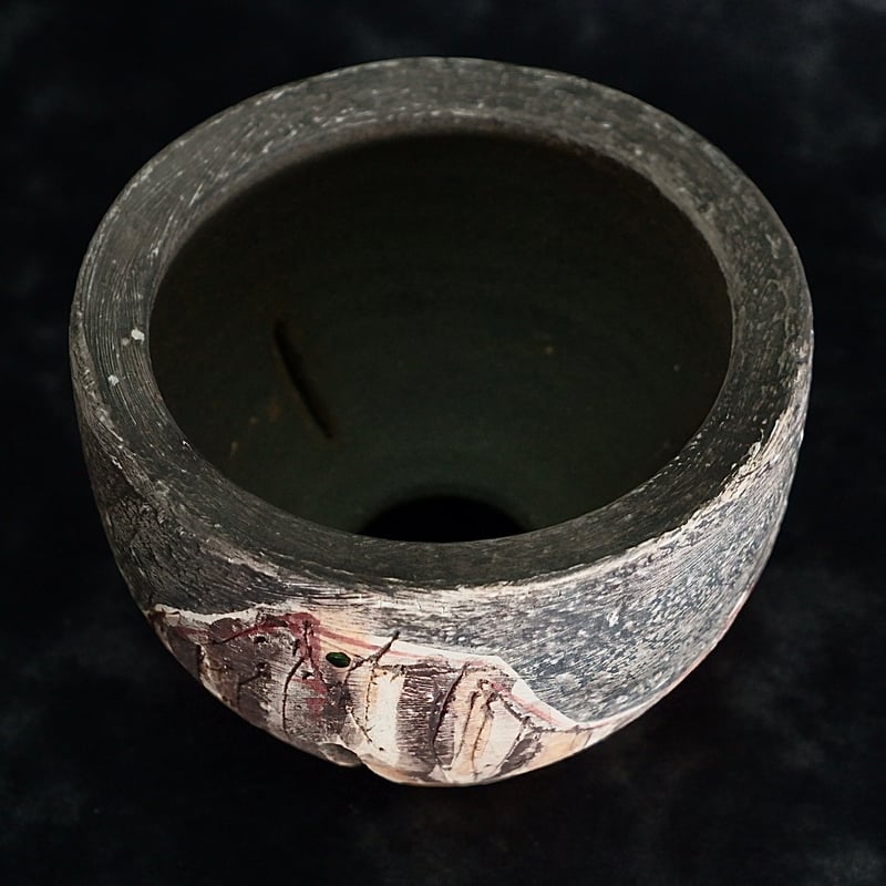 陶器鉢　沼野秀章　植木鉢　笠間焼 陶器鉢 沼野秀章 植木鉢 笠間焼 沼野秀章 作品 【 刻ム音 】 3.5号 笠間