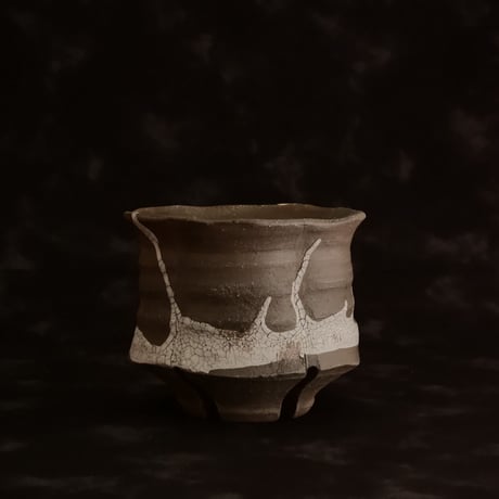 沼野秀章 作品【 Black Wrap 】3号 笠間焼 植木鉢 ［ No.2］