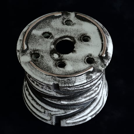 根本峻吾 作品【 S.N POT type.slim「 月光ノ雷電 」4.5号 】笠間焼 植木鉢 [No.29]