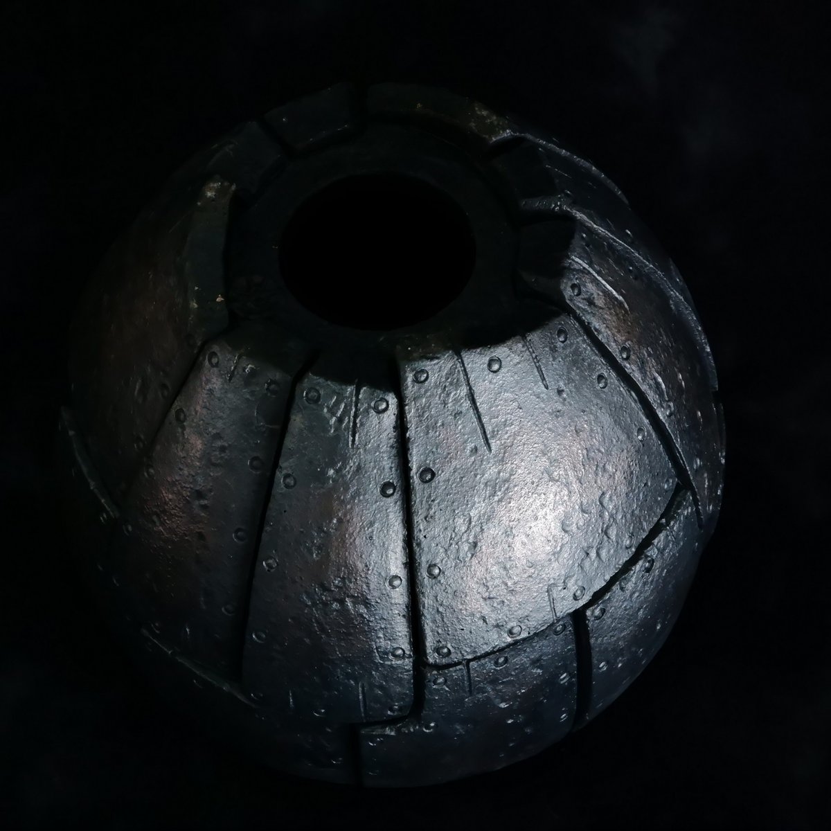 沖誠 植木鉢 燻銀彩 3号 リベット 作家鉢 塊根 アガベ サボテン 植木鉢