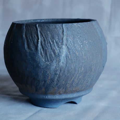 磯部祐介 作品【  円 - en -  "金剛 飛び鉋 ver. " 3.5号 】M 笠間焼 植木鉢［No.6］