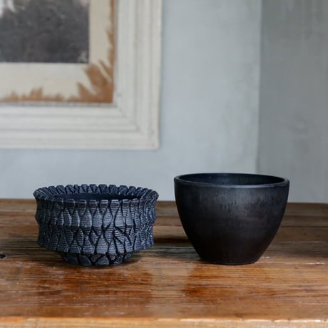 沖誠 作品【  Bark  " 筒型 " 3号 】 浅鉢 笠間焼 植木鉢