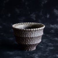 沖誠 作品【 Bark - 炭化 - / round / 3号 】 笠間焼 植木鉢 【No.56】